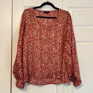 Red Blouse with Gold Details